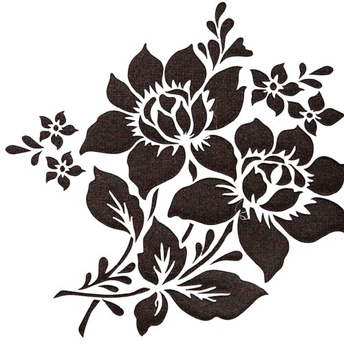 Pochoir plastique 13*13cm : fleur (129)