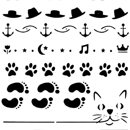 Pochoir plastique 26*18cm : divers animaux, enfants....