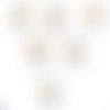 Lot 6 boutons bois : rond motif fantaisie 25mm (05)