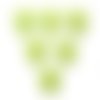 Lot 6 boutons acryliques : coeur vert 17*16mm (01)