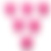 Lot 6 boutons : coeur rose 17*16mm (01)