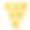 Lot 6 boutons acryliques : coeur jaune fonçé 17*16mm (01)