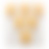 Lot 6 boutons : coeur orange 13*12mm (02)