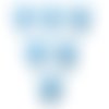 Lot 6 boutons acryliques : coeur bleu  13*13mm (03)