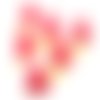 Lot 6 boutons acryliques : coeur rouge 11*10mm