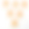 Lot 6 boutons acryliques : coeur saumon +  fleur blanche 14*14mm