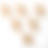 Lot 6 boutons bois : feuille 19*10mm (01)