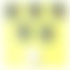 Lot 6 boutons bois : rond motif fantaisie 20mm (07)