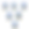 Lot 6 boutons bois : rond motif fantaisie 20mm (13)