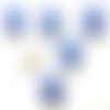 Lot 6 boutons bois : rond motif fantaisie 20mm (10)