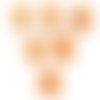 Lot 6 boutons bois : rond motif fleur 20mm (07)