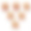 Lot 6 boutons bois : rond motif ourson 18mm (01)