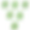 Lot 6 boutons bois : chat  vert 15*14mm