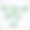 Lot 6 appliques tissus : rose couleur bleu clair 15mm