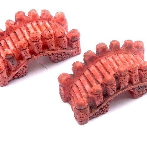 Miniature resine : lot 2 ponts marrons 32*17mm (08)