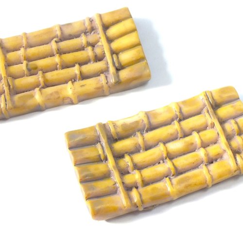 Miniature resine : lot 2 radeaux marrons 46*25mm
