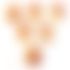 Lot 6 boutons bois : rond motif fleur 30mm (45)