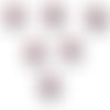 Lot 6 boutons bois : rond motif coccinelle 15mm (02)