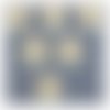 Lot 6 boutons bois : rond motif lapin 15mm (01)