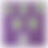 Lot 6 boutons bois : rond motif rayure 15mm (02)