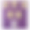 Lot 6 boutons bois : rond motif rayure 15mm (09)