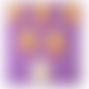 Lot 6 boutons bois : rond motif visage rigolo 15mm (01)