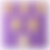 Lot 6 boutons bois : rond motif visage rigolo 15mm (04)