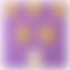 Lot 6 boutons bois : rond motif visage rigolo 15mm (10)