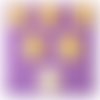 Lot 6 boutons bois : rond motif visage rigolo 15mm (11)