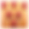Lot 6 boutons bois : rond thème musique motif guitare 15mm (03)
