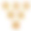 Lot 6 boutons bois : rond motif coccinelle 15mm (01)