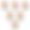 Lot 6 boutons bois : rond motif coeur 15mm (10)
