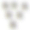 Lot 6 boutons bois : rond motif papillon 15mm (10)