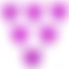 Lot 6 boutons bois : tete ours violet 18*15mm