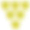 Lot 6 boutons bois : tete ours jaune 18*15mm