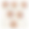 Lot 6 boutons bois : fleur motif fleur 17mm (03)