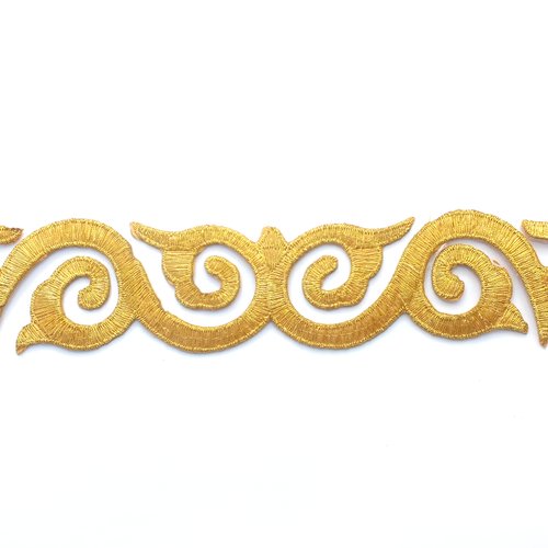 Applique tissu thermocollant : ornement gold 22*4cm (07)