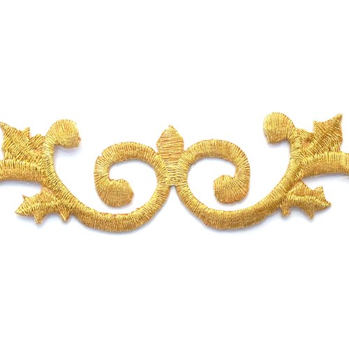 Applique tissu thermocollant : ornement gold 11*3cm (16)
