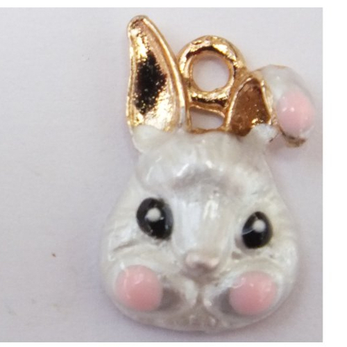 Lot 2 charms/breloques  plaqué doré : lapin 18*12mm (01)