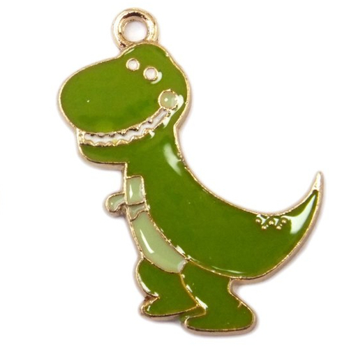 Lot 2 charms/breloques  plaqué doré : dinosaure 29*19mm (01)