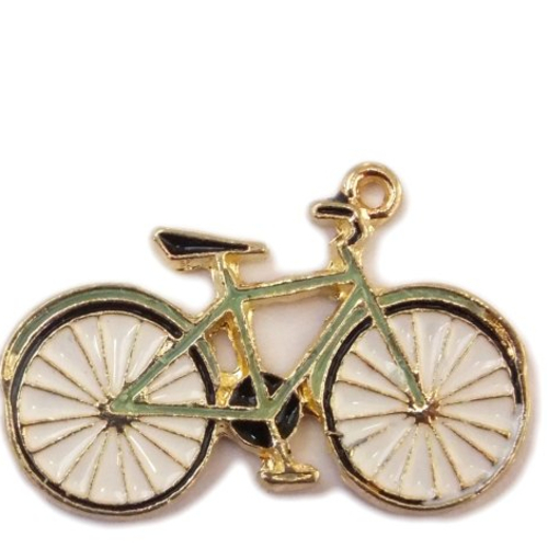 Lot 2 breloques/charms metal dores : vélo 29*19mm (01)