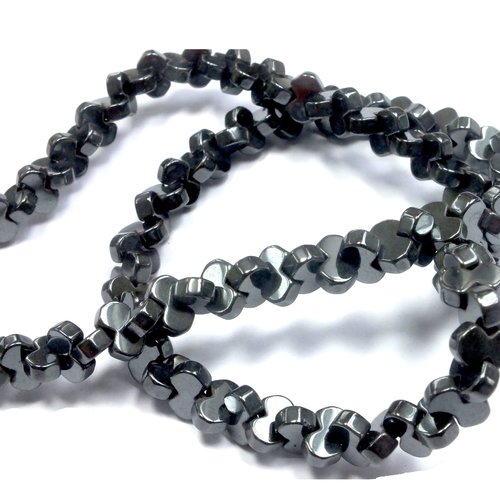 Perles hematites : 130 fantaisies 6*4mm (16)
