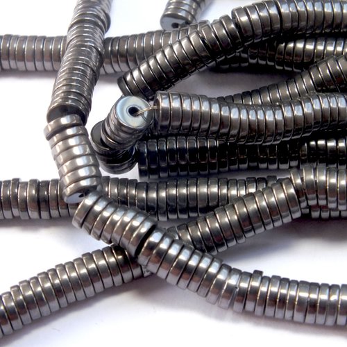 Perles hematites : 380 rondelles 4mm (17)