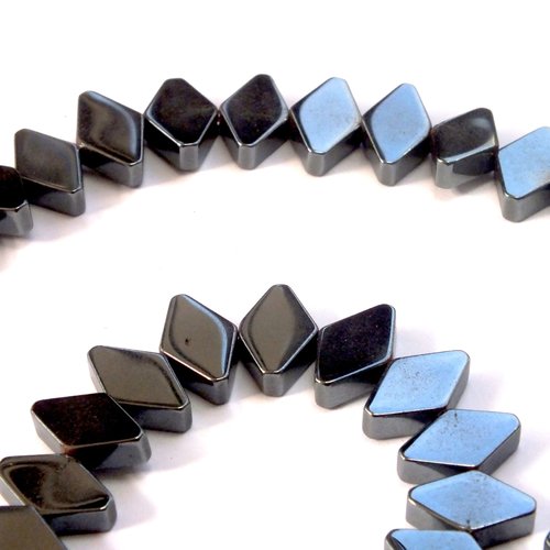Perles hematites : 60 losanges 10*7mm (19)