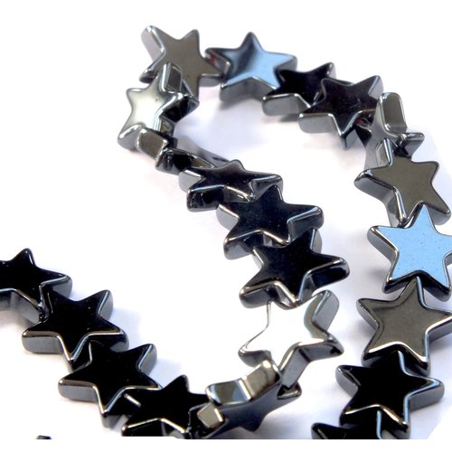 Perles hematites : 60 étoiles 8mm (24)