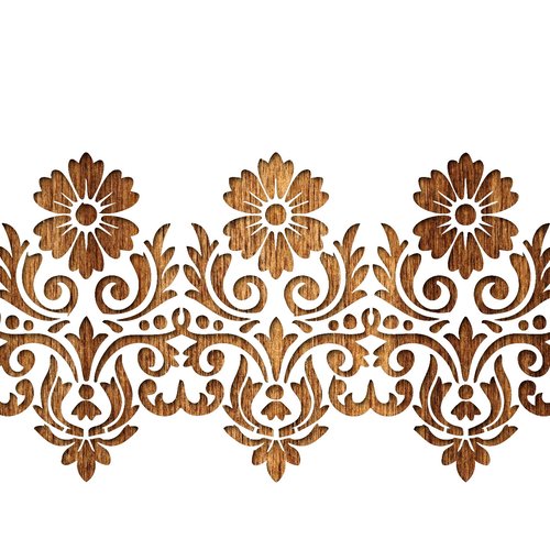 Pochoir plastique mylar frise baroque fleur  30*21cm