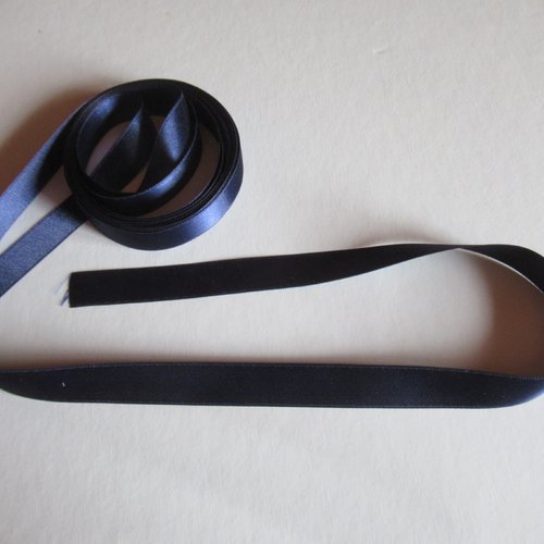 Ruban satin 15 mm marine