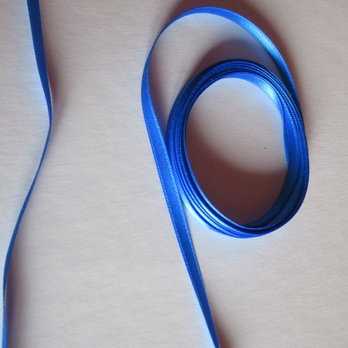 Ruban satin 6 mm bleu royale