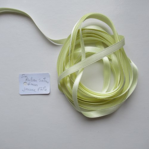 Ruban satin 6 mm jaune pâle