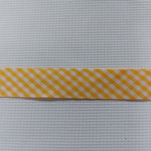 Biais  vichy jaune et blanc